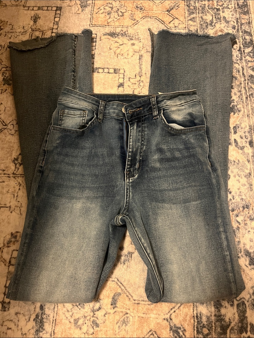Women's Faded Blue High-Rise Jeans